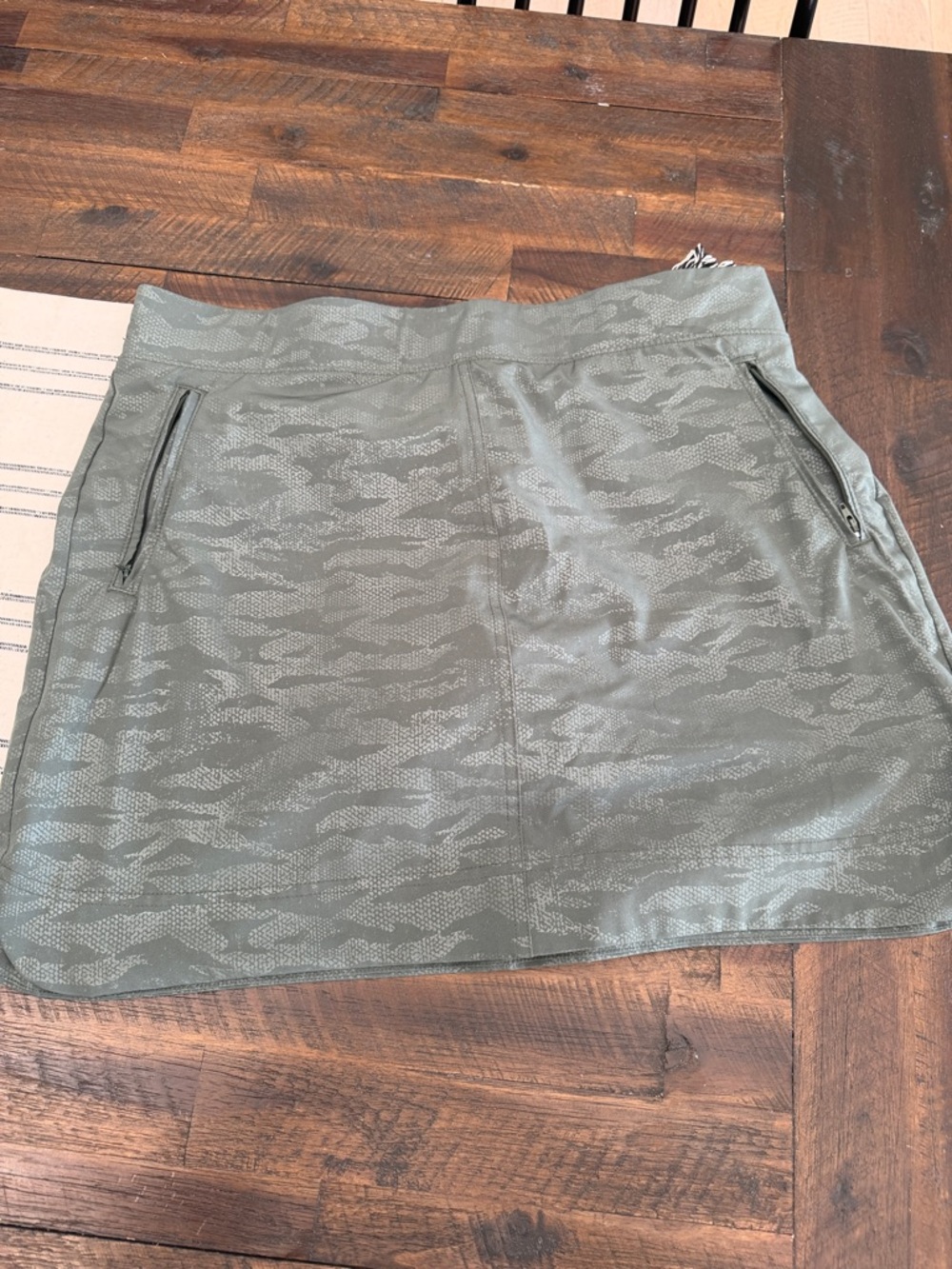 Orvis Olive Mini Skort with Zippered Pockets